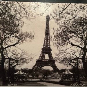 Eiffel Tower Black and White Canvas Art